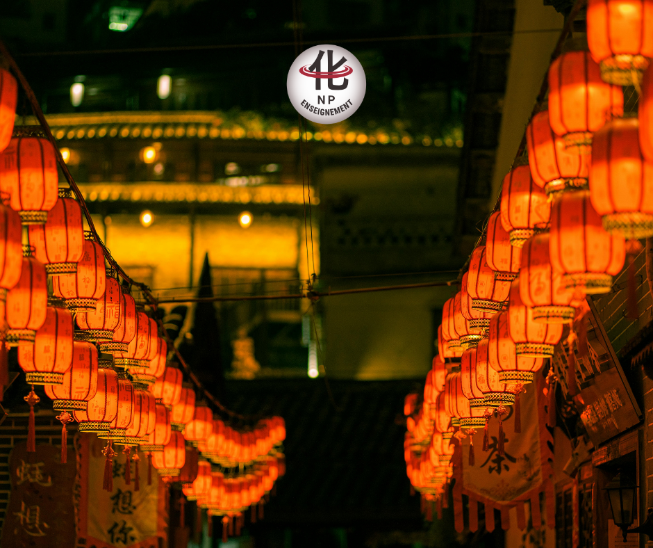 Lanternes rouges fête du printemps Chine