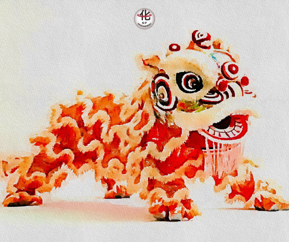 Danse du lion Nouvel An chinois tradition festive