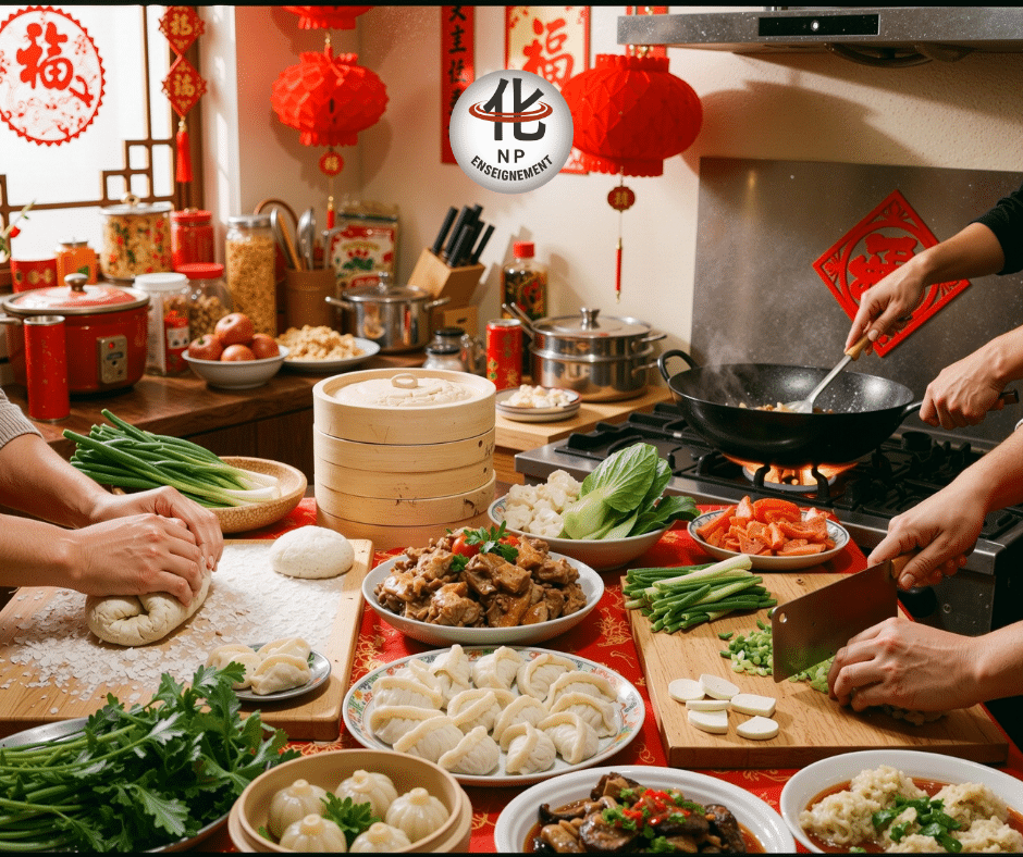 Raviolis chinois jiaozi préparation Nouvel An chinois