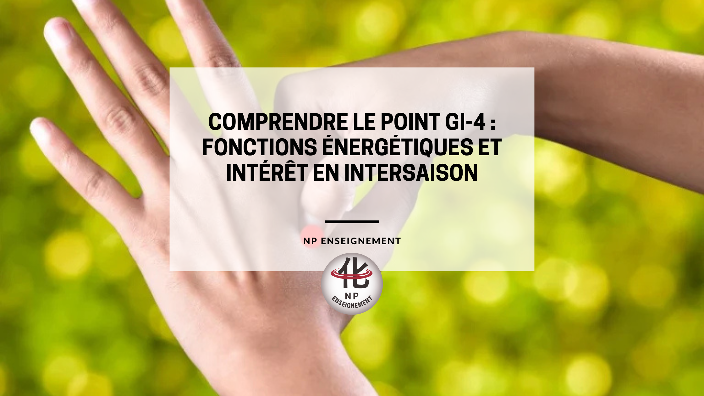 Localisation du point GI-4 He Gu sur la main en médecine chinoise